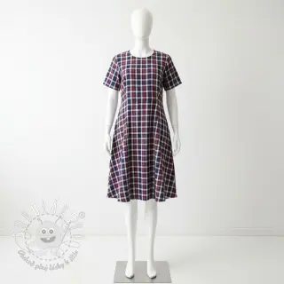Dvojitá gázovina/mušelín Double sided Checks navy