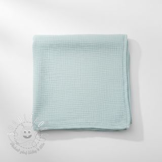 Dvojitá gázovina/mušelín baby blue ORGANIC