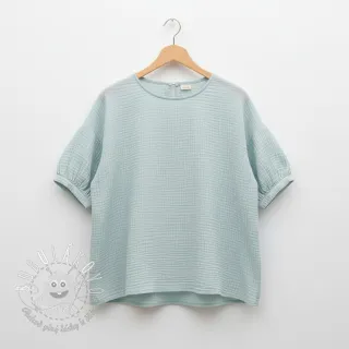 Dvojitá gázovina/mušelín baby blue ORGANIC