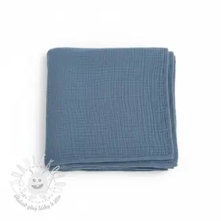 Dvojitá gázovina/mušelín jeans blue