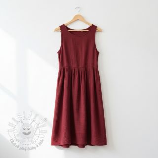 Dvojitá gázovina/mušelín bordeaux