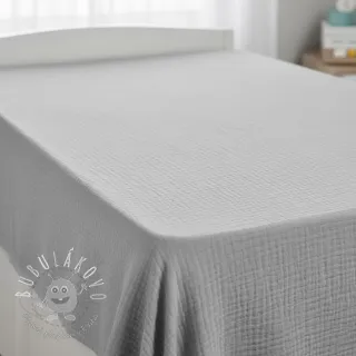 Dvojitá gázovina/mušelín light grey