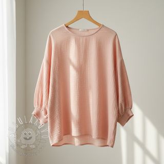 Dvojitá gázovina/mušelín light salmon ORGANIC