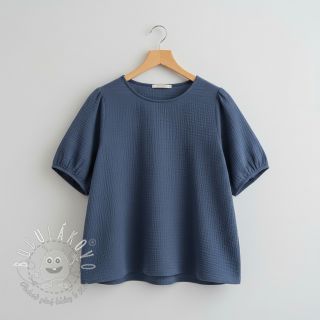 Dvojitá gázovina/mušelín jeans blue ORGANIC