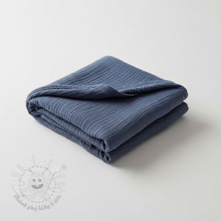 Dvojitá gázovina/mušelín jeans blue ORGANIC