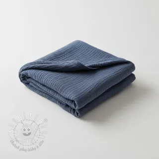 Dvojitá gázovina/mušelín jeans blue ORGANIC