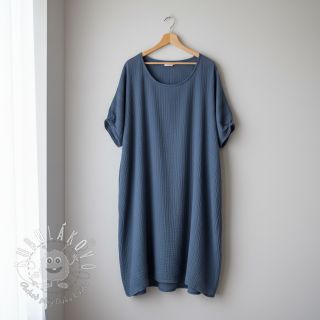 Dvojitá gázovina/mušelín jeans blue ORGANIC