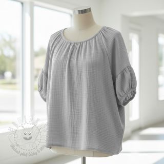 Dvojitá gázovina/mušelín light grey ORGANIC