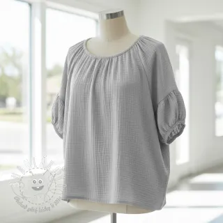 Dvojitá gázovina/mušelín light grey ORGANIC