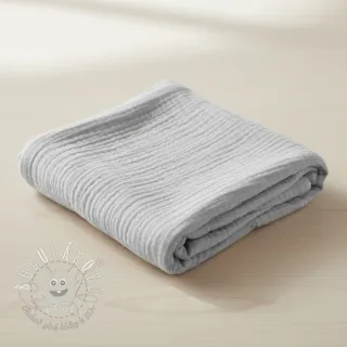 Dvojitá gázovina/mušelín light grey ORGANIC