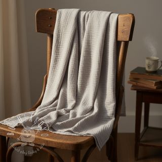 Dvojitá gázovina/mušelín light grey ORGANIC