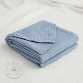 Dvojitá gázovina/mušelín blue ORGANIC