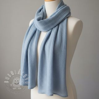 Dvojitá gázovina/mušelín blue ORGANIC