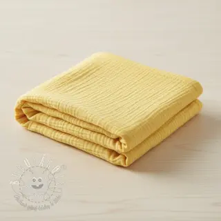 Dvojitá gázovina/mušelín soft yellow ORGANIC