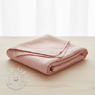 Dvojitá gázovina/mušelín light rose ORGANIC