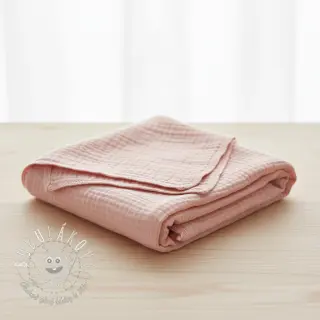 Dvojitá gázovina/mušelín light rose ORGANIC