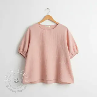 Dvojitá gázovina/mušelín light rose ORGANIC