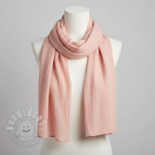 Dvojitá gázovina/mušelín light rose ORGANIC
