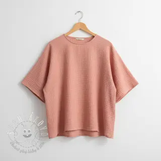 Dvojitá gázovina/mušelín soft rose ORGANIC