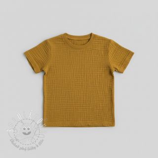 Dvojitá gázovina/mušelín ochre ORGANIC