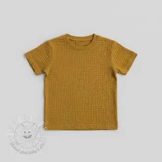 Dvojitá gázovina/mušelín ochre ORGANIC