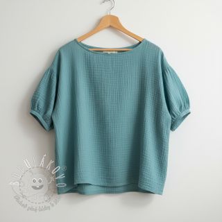 Dvojitá gázovina/mušelín blue shadow ORGANIC