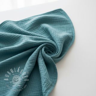 Dvojitá gázovina/mušelín blue shadow ORGANIC