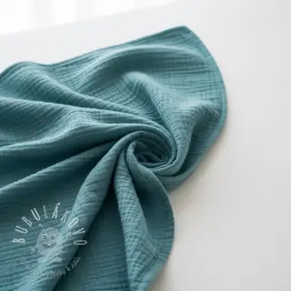 Dvojitá gázovina/mušelín blue shadow ORGANIC