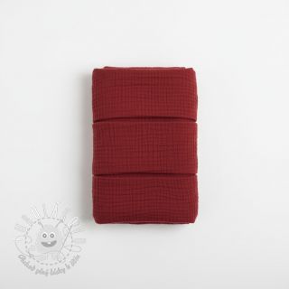 Dvojitá gázovina/mušelín bordeaux ORGANIC