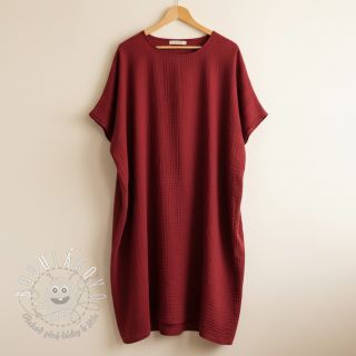 Dvojitá gázovina/mušelín bordeaux ORGANIC