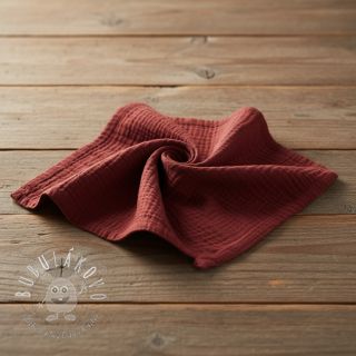 Dvojitá gázovina/mušelín bordeaux ORGANIC