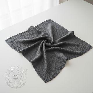 Dvojitá gázovina/mušelín dark grey