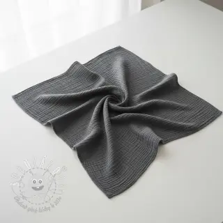 Dvojitá gázovina/mušelín dark grey