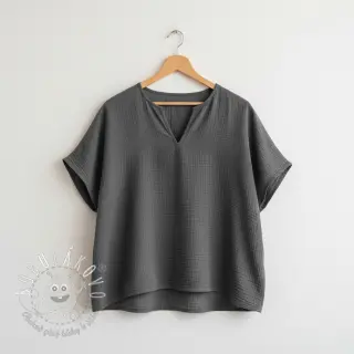 Dvojitá gázovina/mušelín dark grey