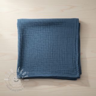 Dvojitá gázovina/mušelín indigo