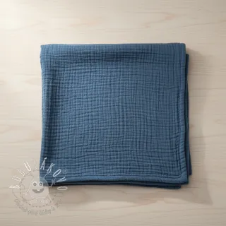 Dvojitá gázovina/mušelín indigo