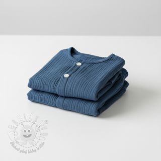 Dvojitá gázovina/mušelín indigo