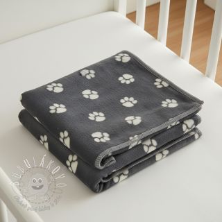 Wellness Fleece Dog paw dark grey