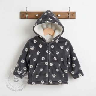 Wellness Fleece Dog paw dark grey