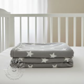 Wellness Fleece Stars grey light grey
