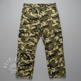 JEANS DENIM STRETCH Camouflage camo green