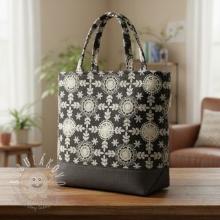 Bavlnená látka JEANS EMBROIDERY Niva design D