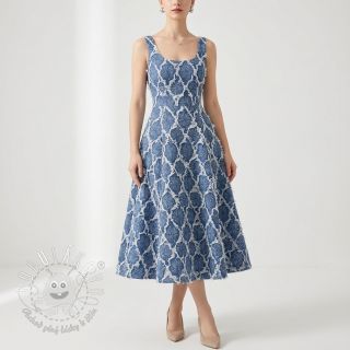 JEANS DENIM Ruffia Flowers design A