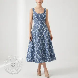 JEANS DENIM Ruffia Flowers design A