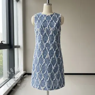 JEANS DENIM Ruffia Flowers design A