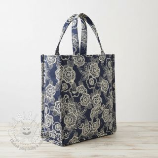 Bavlnená látka JEANS EMBROIDERY Niva design A