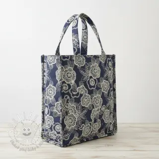 Bavlnená látka JEANS EMBROIDERY Niva design A