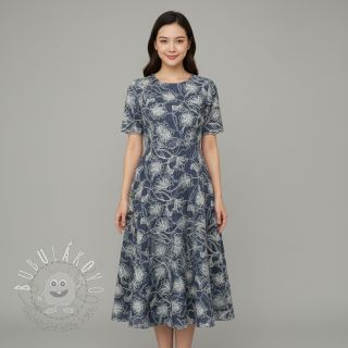 Bavlnená látka JEANS EMBROIDERY Lisa design A