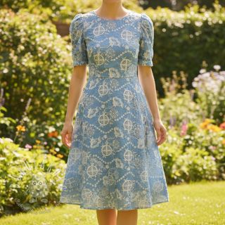 Bavlnená látka JEANS Embroidery Buttercup