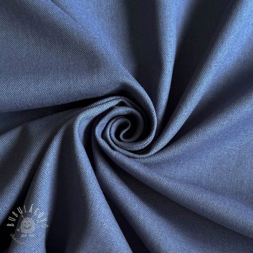 Bavlnená látka s ľanom PREMIUM steel blue